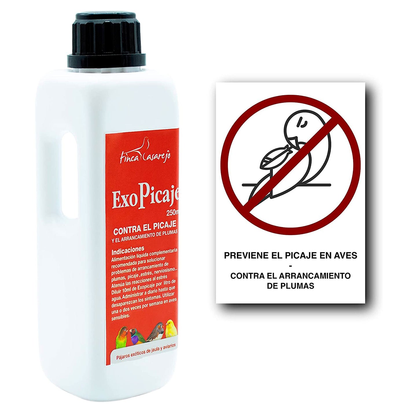 ExoPicaje 250ml – Arrancamiento de plumas en aves exóticas (canarios, loros, periquitos) – Situaciones de estrés o muda_1
