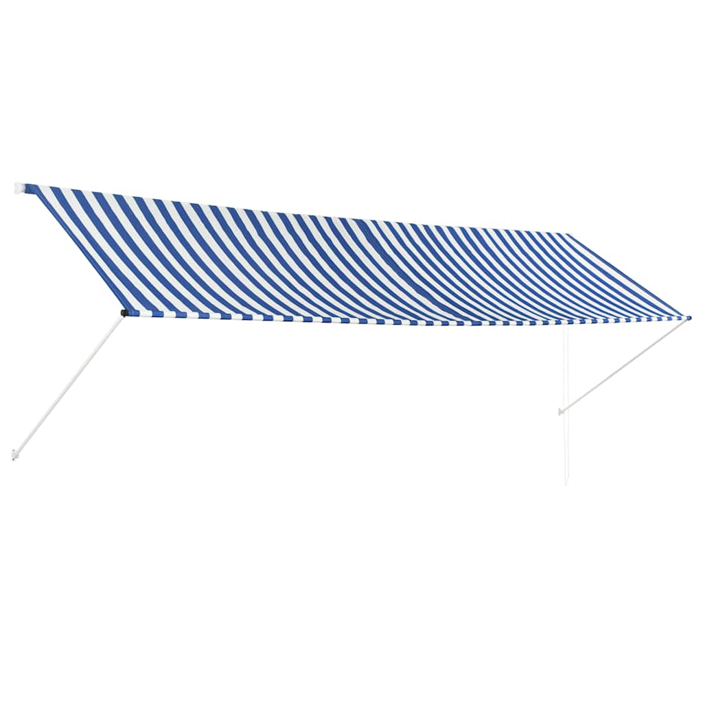 Toldo Retráctil 400x150 Cm Azul Y Blanco_1