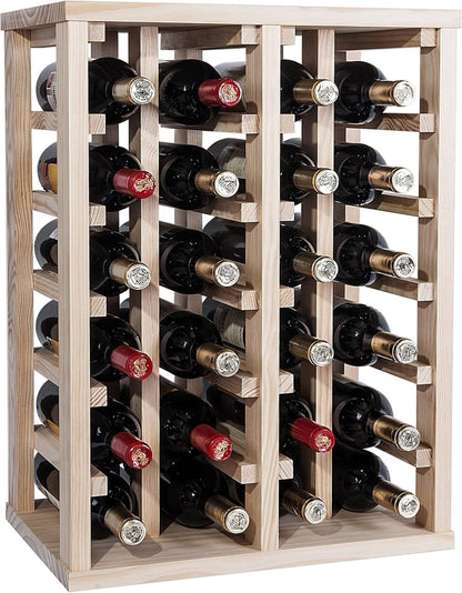 Well Home - Botellero En Madera De Pino Con 24 Estantes Sin Barnizar