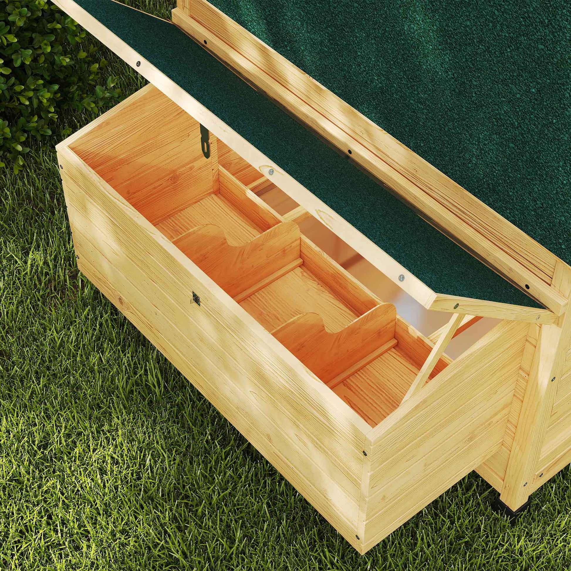Pawhut Gallinero De Madera Para Exterior Con 2 Nidos 150x100x96,5 Cm Amarillo_4