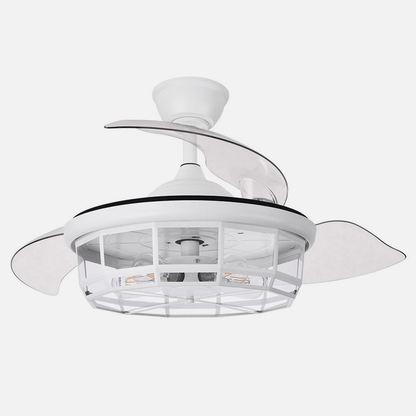 Ventilador Dc Tornado Blanco 5xe27 107d 3aspas Desplegables 6velocidades C/remoto Y Temporizador_2