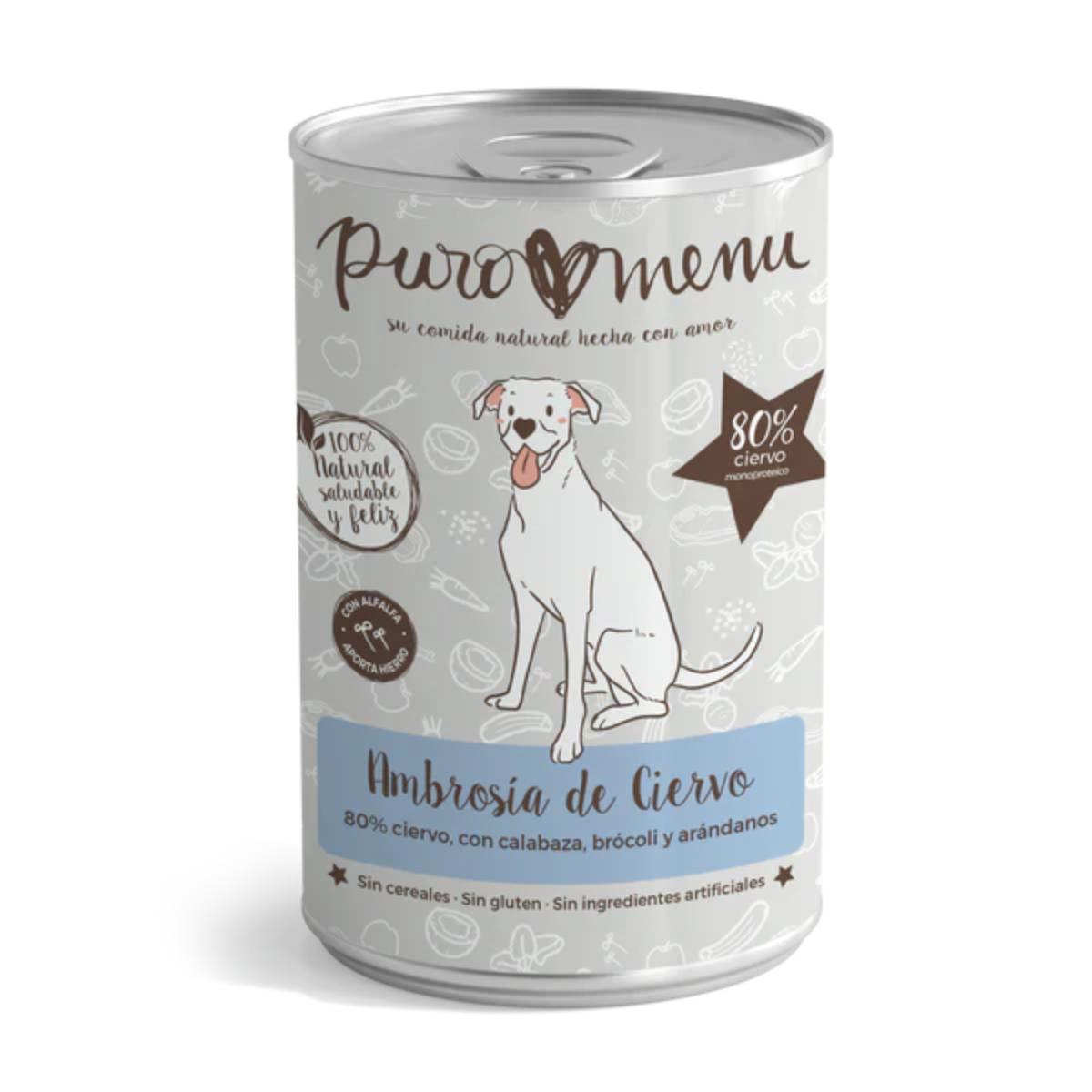 Comida húmeda Barf perros Ambrosía de ciervo Puromenu 400 g