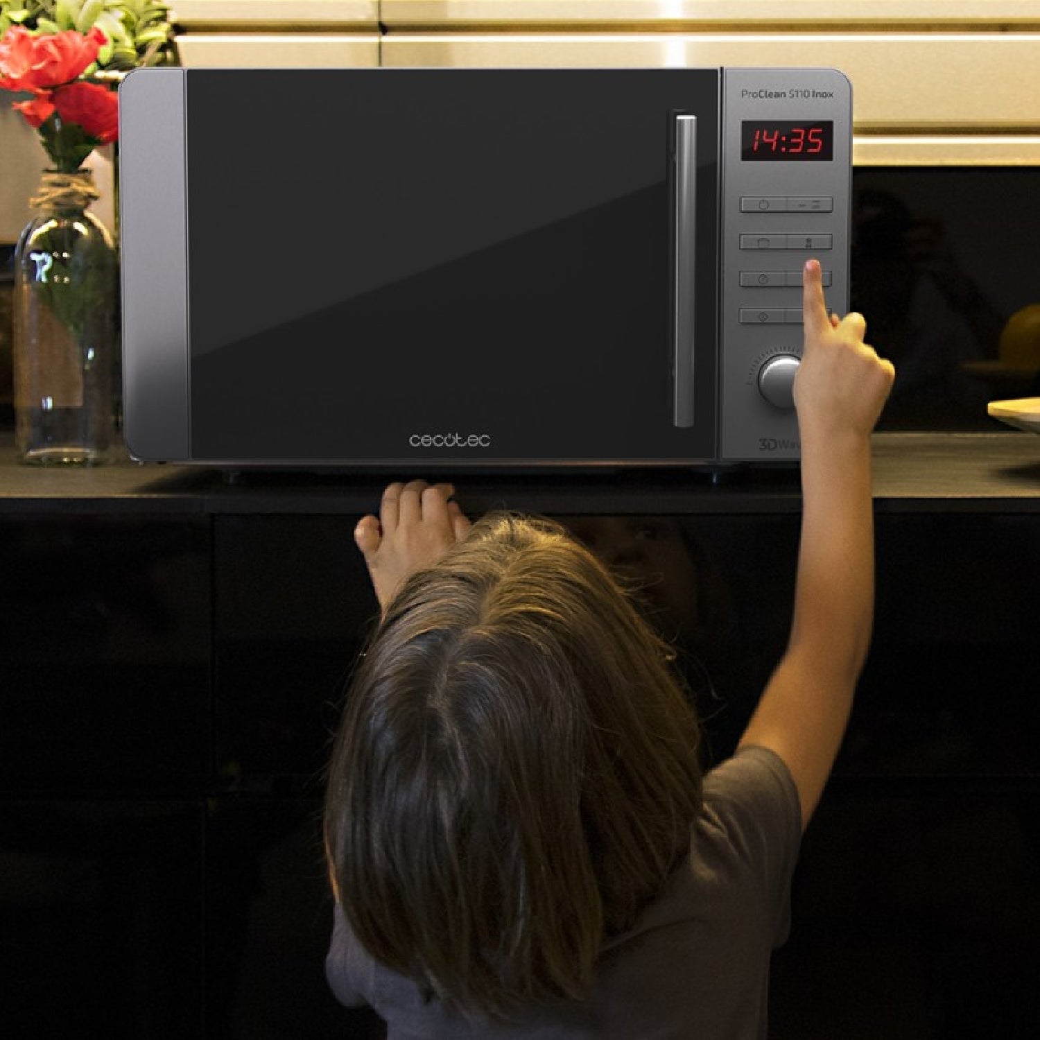 Microondas Proclean 5110 Inox. 700 W, Grill 800 W, Capacidad De 20l, Revestimiento Ready2clean Para Una Mejor Limpieza, Tecnología 3dwave, Diseño Fr_1