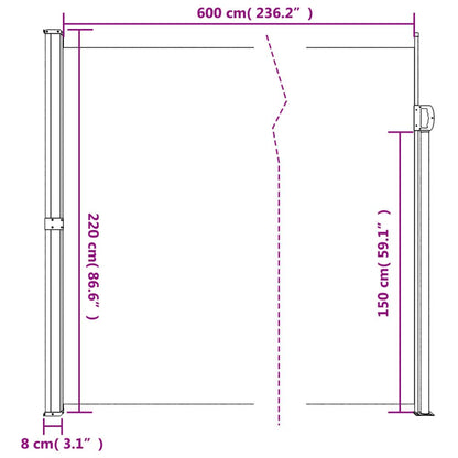 Vidaxl Toldo Lateral Retráctil Azul 220x600 Cm_2