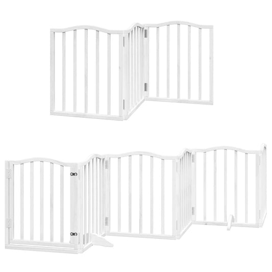 Vidaxl Puerta De Perros Plegable 12 Paneles Madera Álamo Blanca 600 Cm_0
