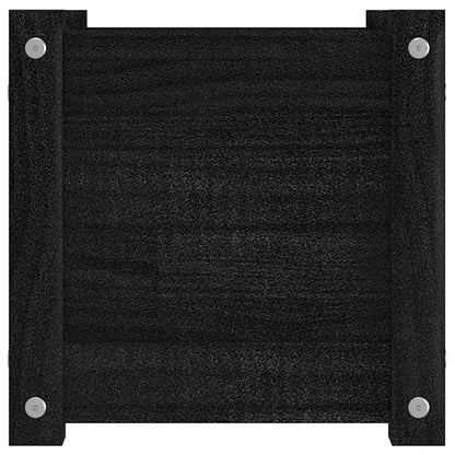 Jardineras 2 Uds Madera Maciza De Pino Negra 31x31x31 Cm_5