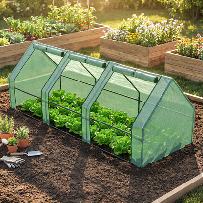 Invernadero De Jardín Con 3 Ventanas Outsunny 270x90x90 Cm Verde_1