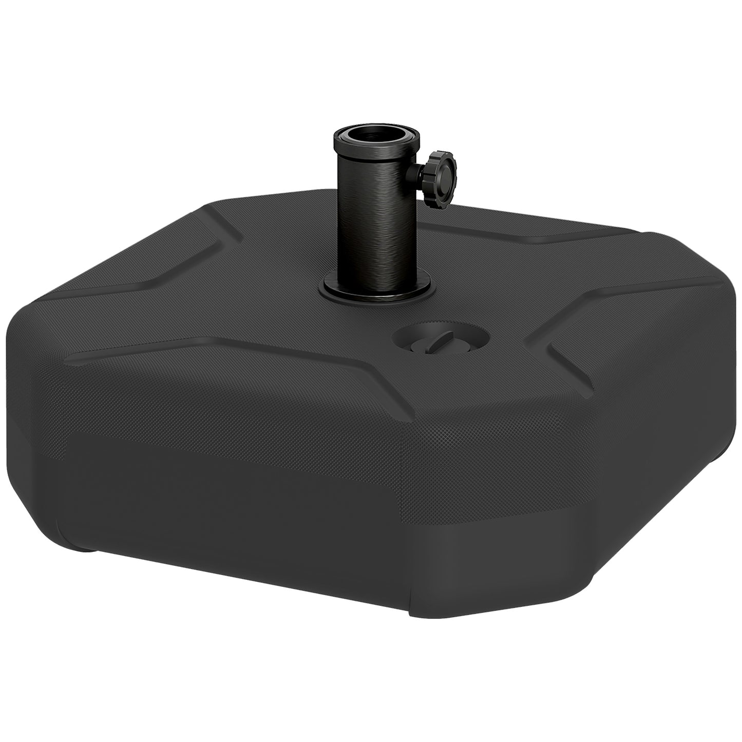 Outsunny Base Para Sombrilla Cuadrada Rellenable De Arena 25 Kg O Agua 20 Kg Negro_0