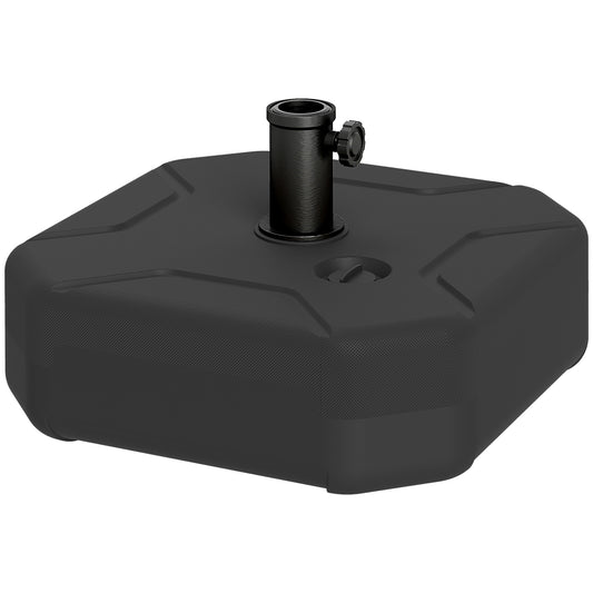 Outsunny Base Para Sombrilla Cuadrada Rellenable De Arena 25 Kg O Agua 20 Kg Negro_0