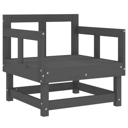 Vidaxl Juego De Muebles De Jardín 7 Piezas Madera Maciza De Pino Gris_4