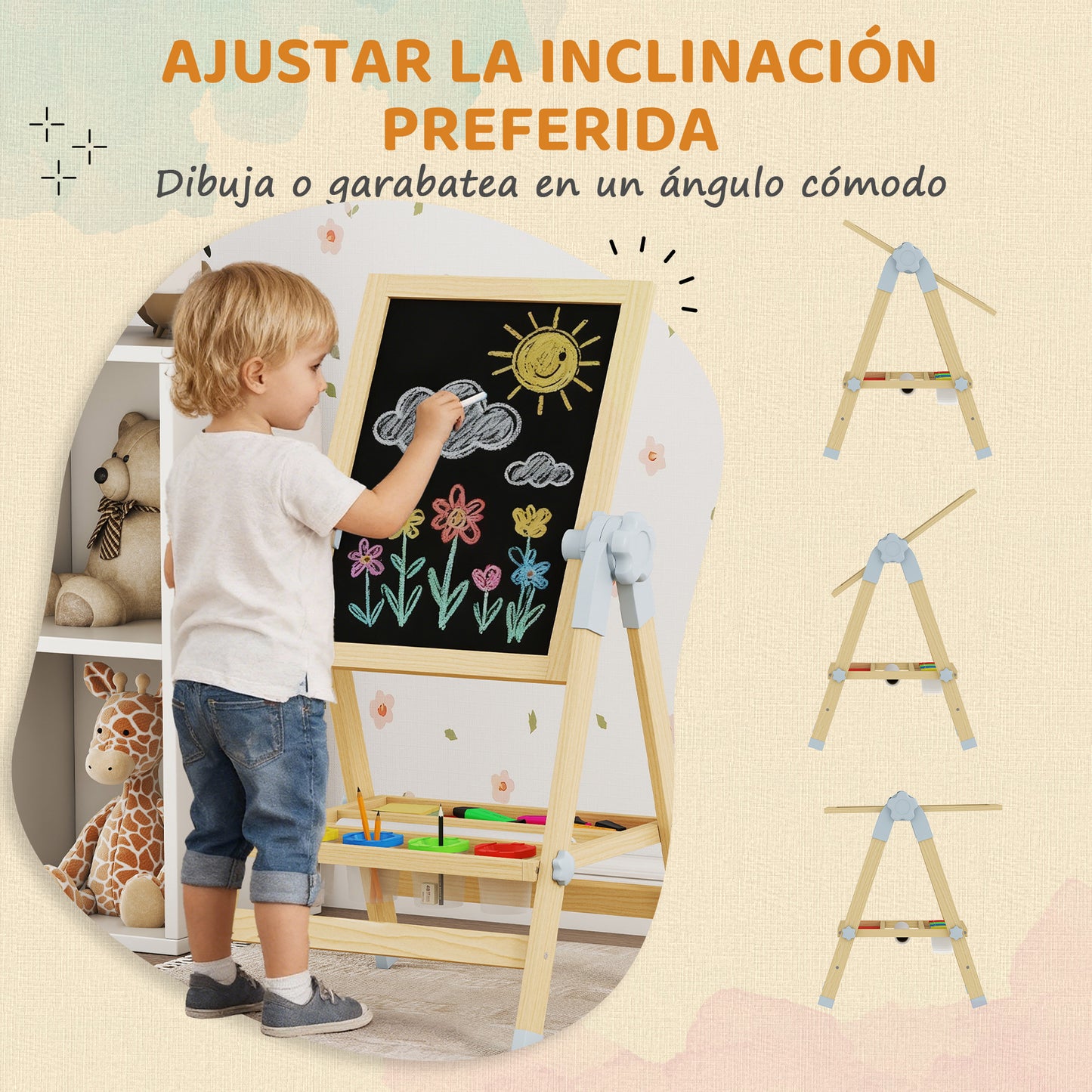 Aiyaplay Pizarra Infantil Caballete_5