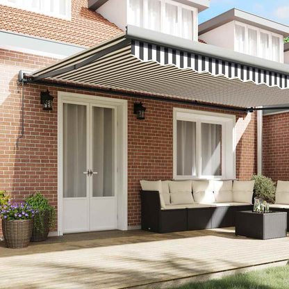 Toldo Retráctil Aluminio Y Tela Gris Antracita Y Blanco 5x3 M_2