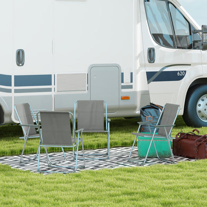 Outsunny Conjunto De 4 Sillas De Camping Plegables Con Reposabrazos Para Jardín_1
