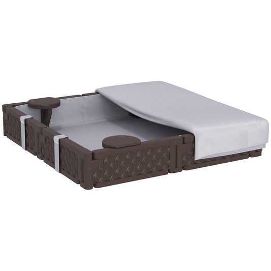 Aiyaplay Arenero Para Niños De 18-60 Meses Con Cubierta 119x119x22 Cm Marrón_0