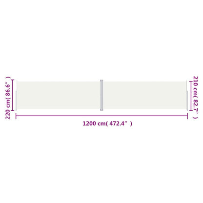 Vidaxl Toldo Lateral Retráctil Crema 220x1200 Cm_2