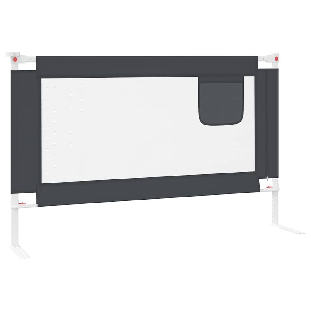 Vidaxl Barandilla De Seguridad Cama De Niño Gris Oscuro Tela 120x25 Cm_4