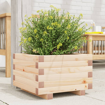 Jardinera De Madera Maciza De Pino 40x40x26,5 Cm_1
