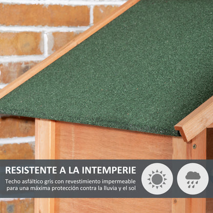 Pawhut Jaula Para Pájaros Pajarera De Madera Con 3 Puertas 4 Perchas Bandeja Extraíble Y Techo Asfáltico 80_3