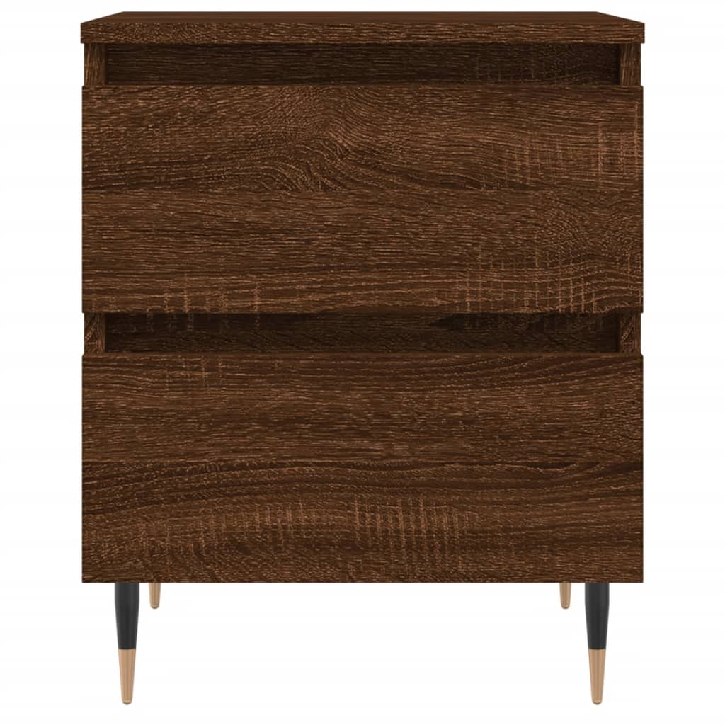 Mesita De Noche Madera De Ingeniería Marrón Roble 40x35x50 Cm_3