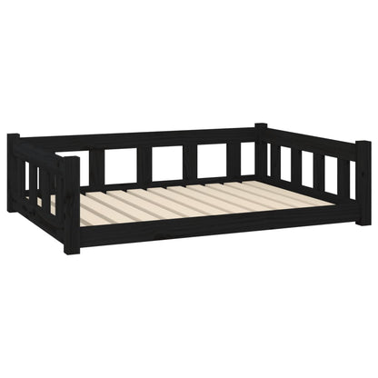 Cama Para Perros Madera Maciza De Pino Negro 105,5x75,5x28 Cm / Vetonek_5