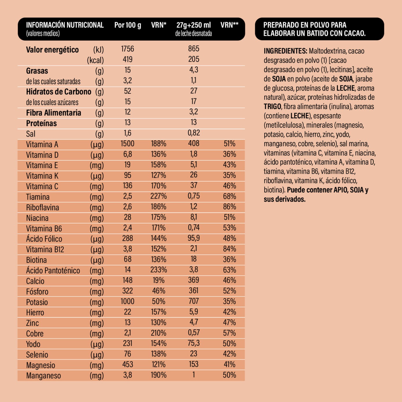 Batido Completo Chocolate BICENTURY 436g