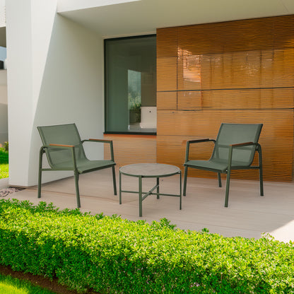 Well Home Conjunto De Muebles De Jardín De 3 Piezas Color Verde De Diseño En Acero Galvanizado_2