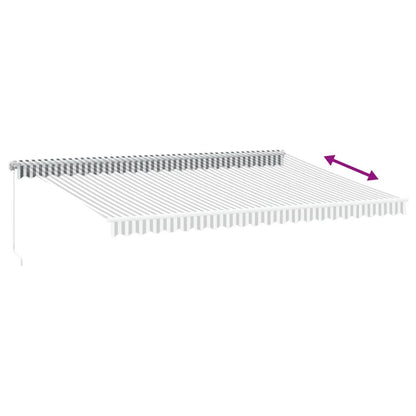 Toldo Retráctil Manual Luz Led Antracita Y Blanco 500x350 Cm_5