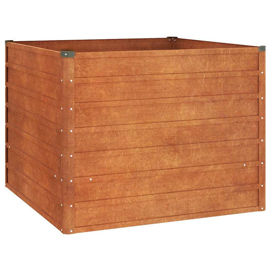 Arriate Oxidado De Acero Corten 100x100x77 Cm_0