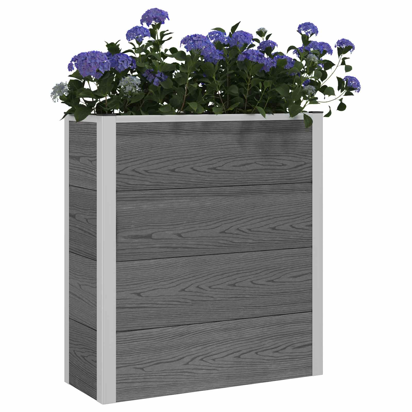 Arriate Elevado Gris 75 X 30 X 82 Cm Wpc Y Aluminio_2