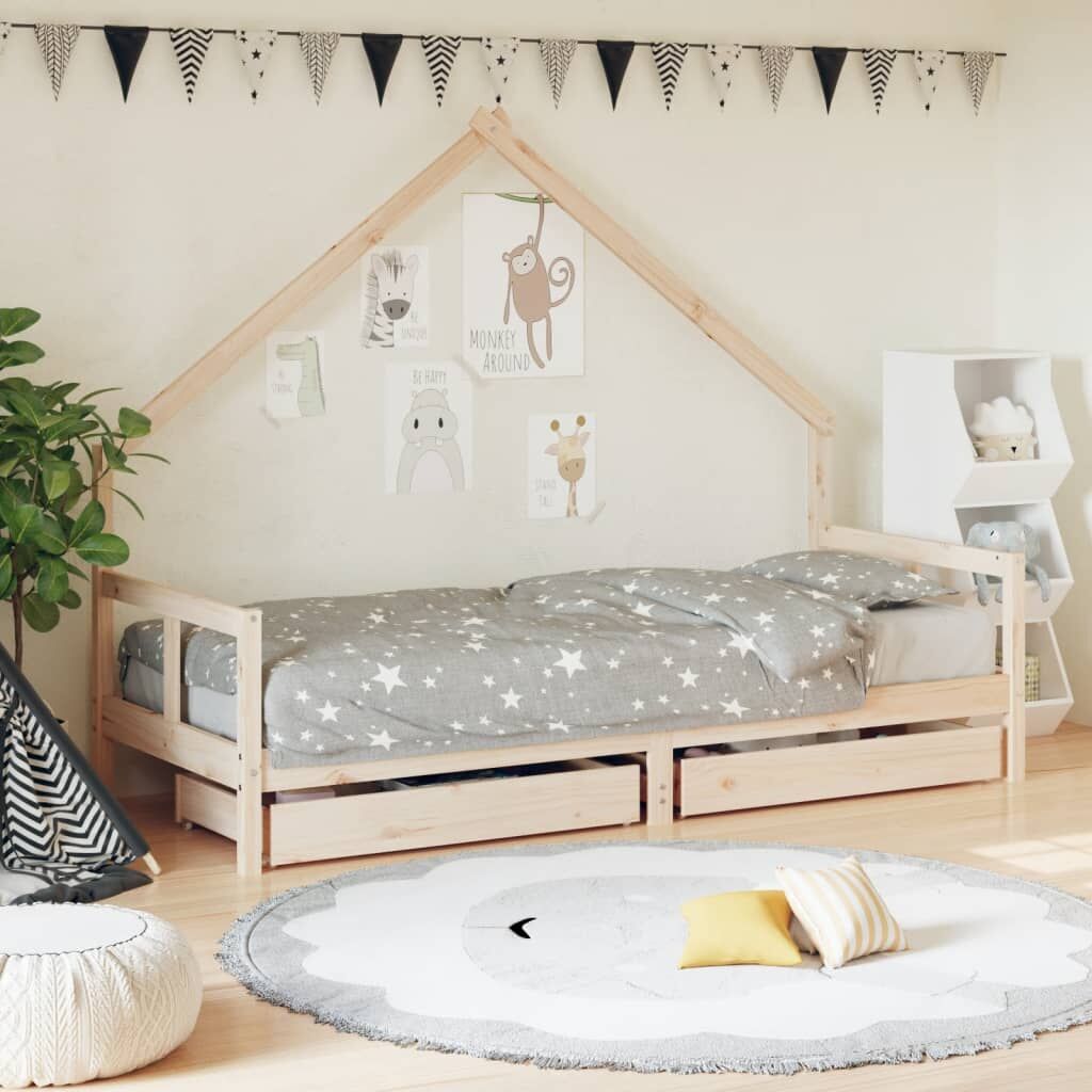 Vidaxl Estructura De Cama Para Niños Con Cajones Madera Pino 80x200 Cm_1