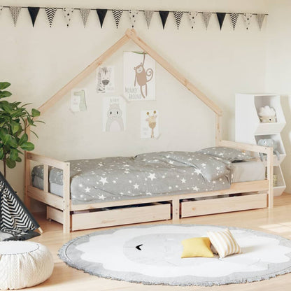 Vidaxl Estructura De Cama Para Niños Con Cajones Madera Pino 80x200 Cm_1