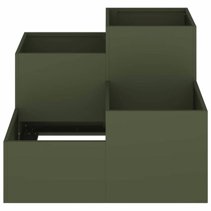 Maceta Para Jardín Verde Oliva 80 X 80 X 60 Cm Acero_5