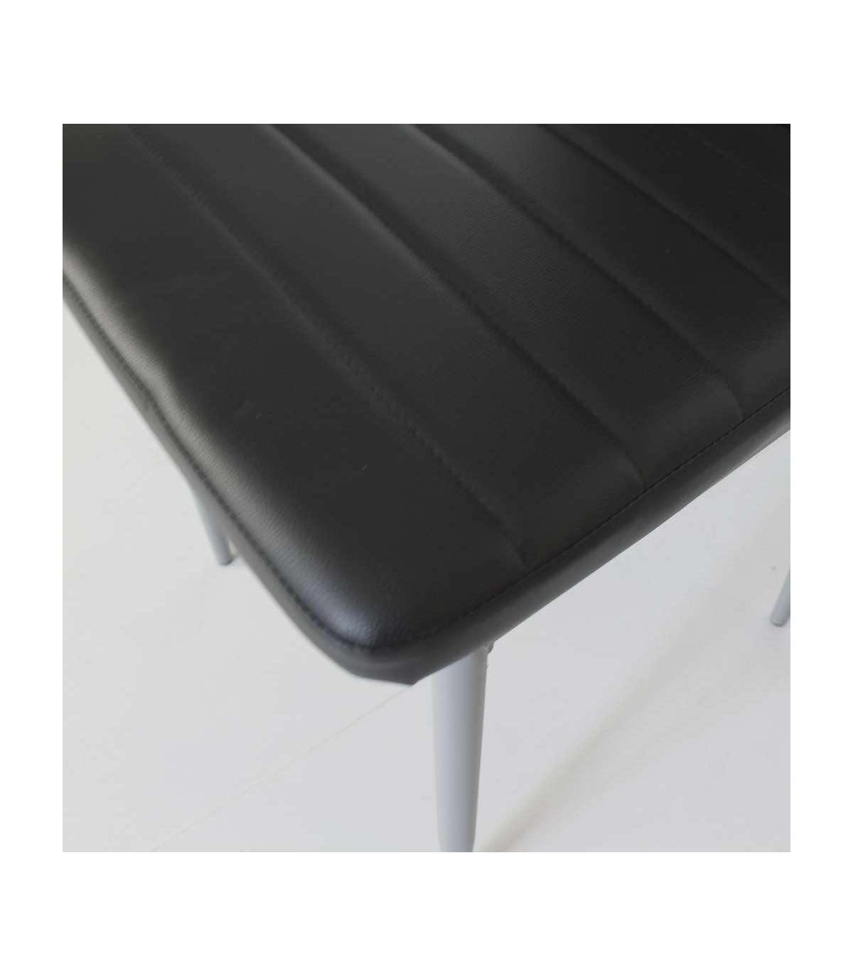 Pack De 4 Sillas Md-galera Tapizadas En Tejido Pu Negro, 93cm(alto) 43cm(ancho) 42.5cm(lar_3