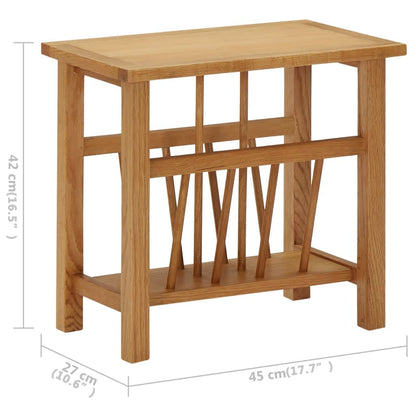 Mesa Revistero Madera Maciza De Roble 45x27x42 Cm_4