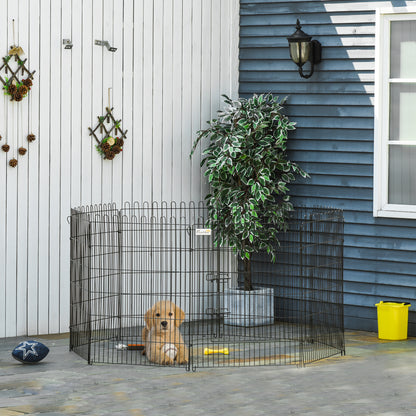 Pawhut Parque Perros Plegable Cerca Entrenamiento Mascotas 8 Vallas 71x91,5cm_1