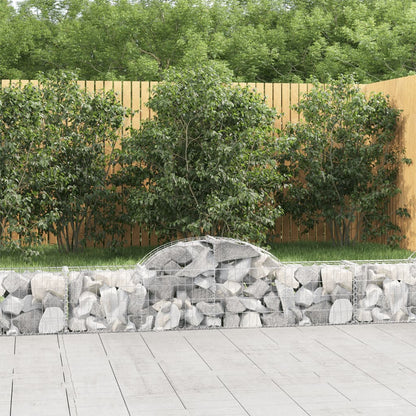 Cestas De Gaviones 15 Uds Forma De Arco Hierro 200x30x40/60 Cm_1