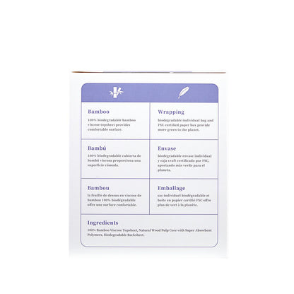 Compresa fibra de bambú biodegradable Súper Ecoboom 8 uds