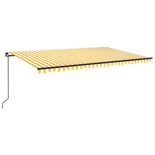 Toldo Retráctil Manual Con Luz Led Amarillo Y Blanco 500x300 Cm_0
