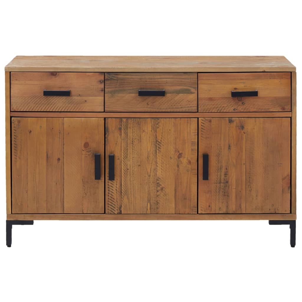 Aparador De Madera Maciza De Pino Marrón 110x35x70 Cm / Vetonek_5