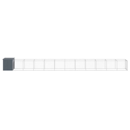 Vidaxl Caseta Perros Con Corral Acero Galvanizado Gris 110x1221x110 Cm_3
