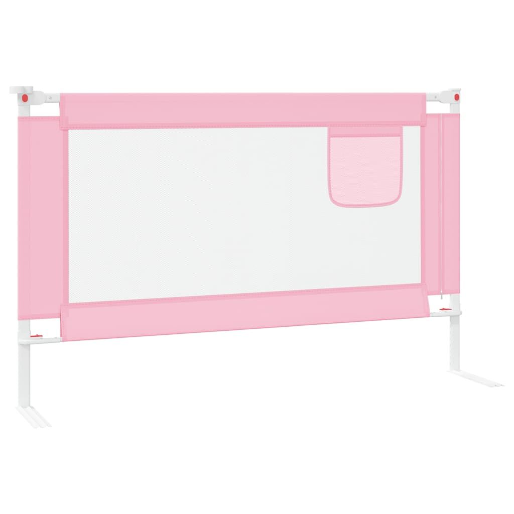 Vidaxl Barandilla De Seguridad Cama De Niño Rosa Tela 120x25 Cm_4