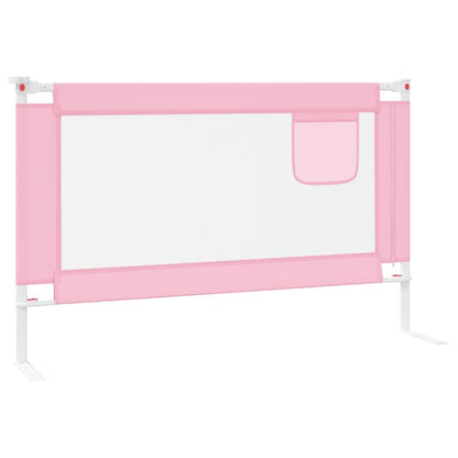 Vidaxl Barandilla De Seguridad Cama De Niño Rosa Tela 120x25 Cm_4