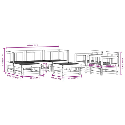 Vidaxl Juego De Muebles De Jardín 7 Piezas Madera Maciza De Pino Gris_2