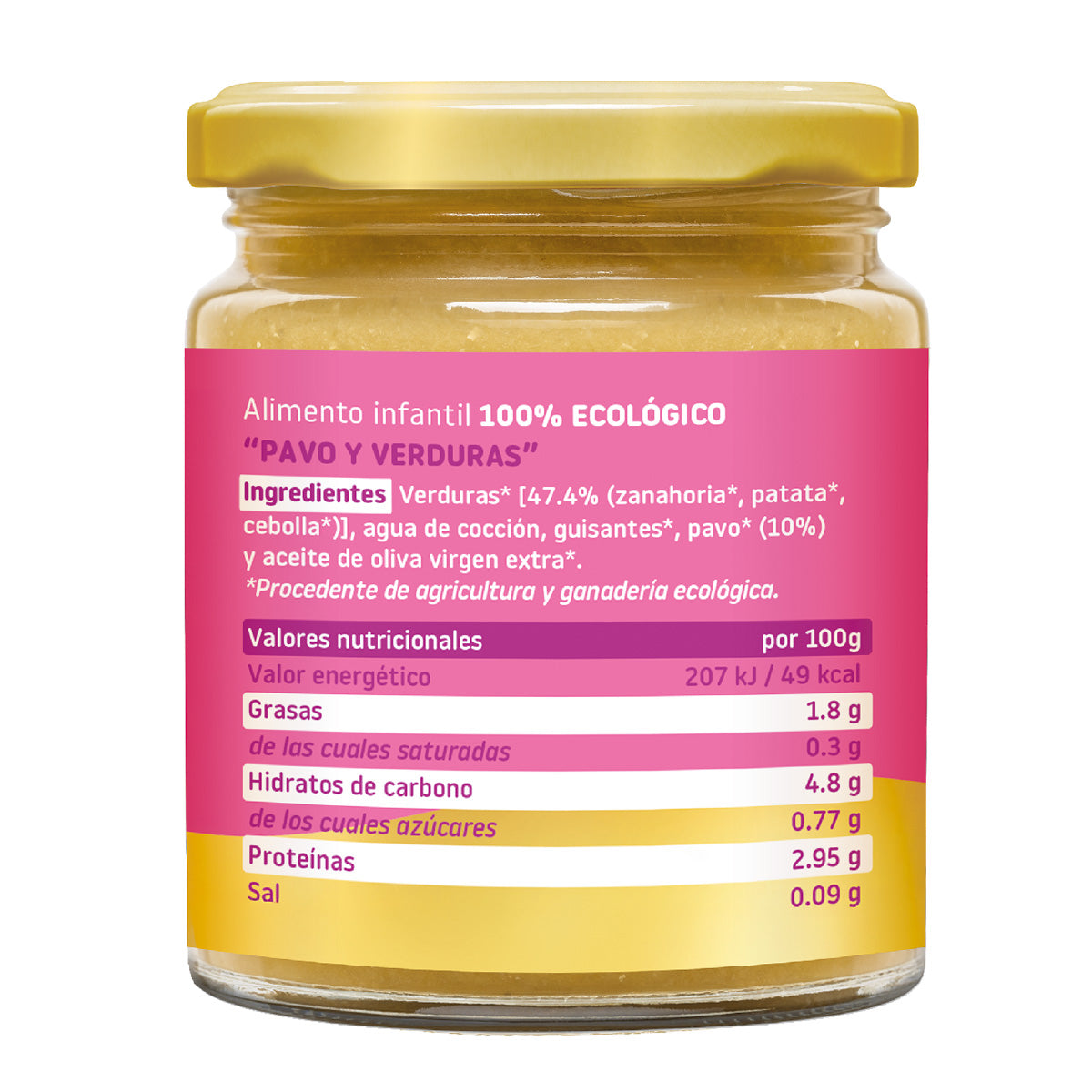 Pack 12x Tarrito BIO pavo y verduras +6 meses Smileat, 230g