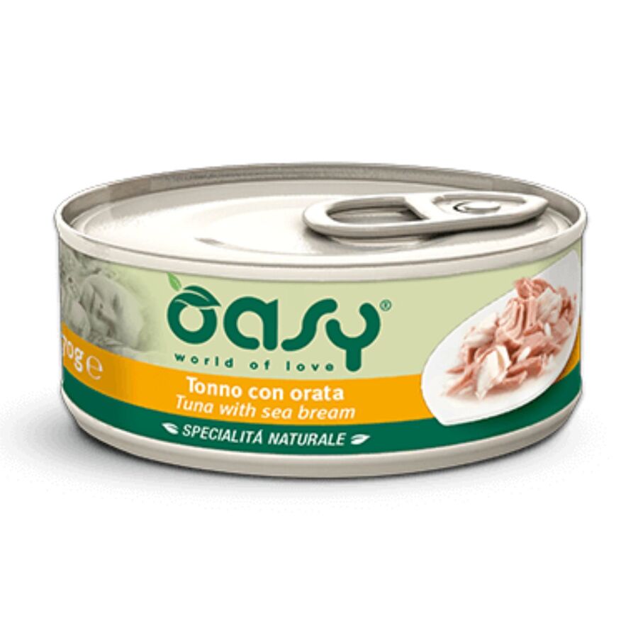 24 Latas De Comida Oasy Para Gato De Atun Y Dorada (24x70g)_0