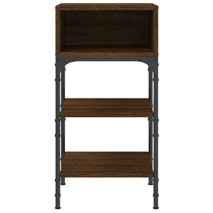 Mesita Noche 2 Uds Madera Ingeniería Marrón Roble 35x34,5x70 Cm_3