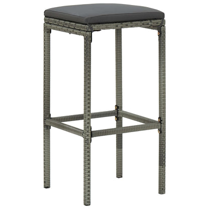 Taburetes De Cocina Con Cojines 6 Unidades Ratán Sintético Gris_0