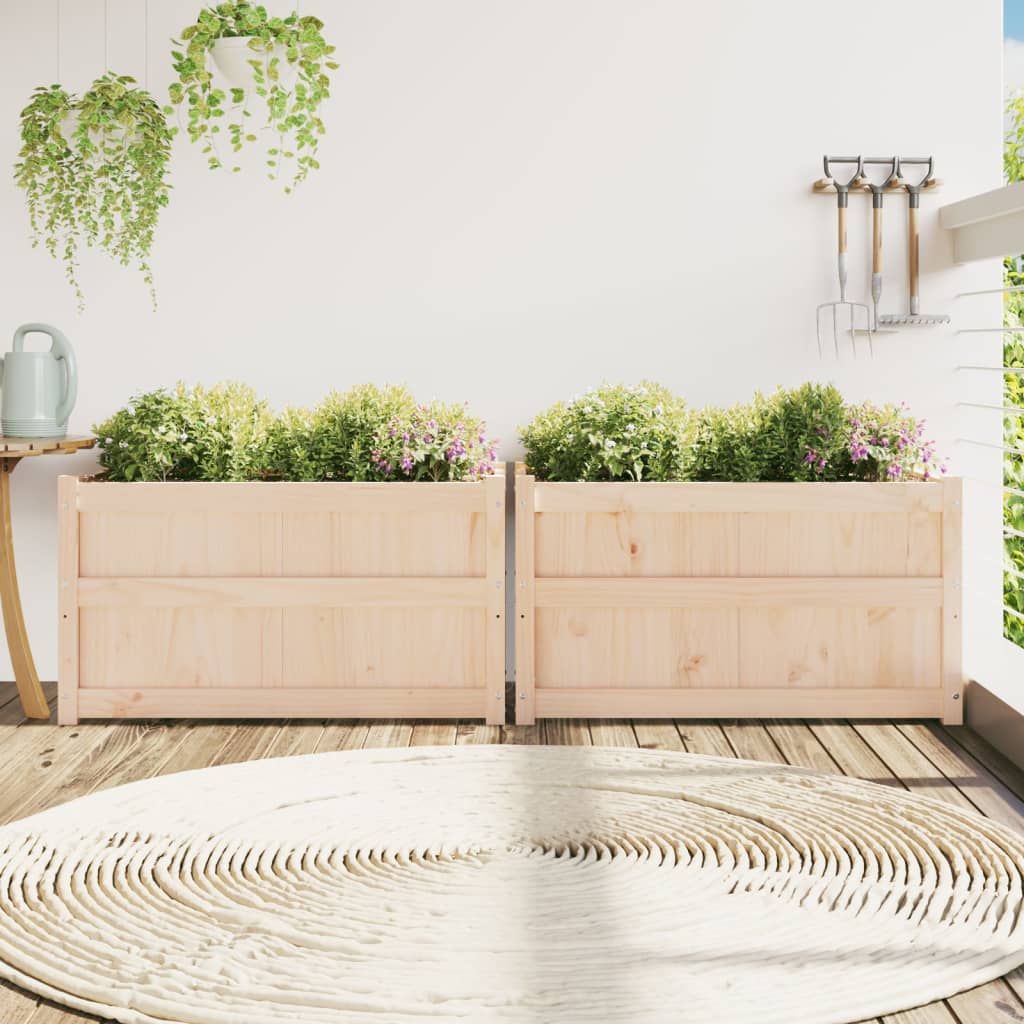 Jardineras De Exterior 2 Unidades Madera Maciza De Pino_2
