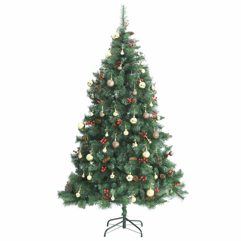 Vidaxl Árbol De Navidad Artificial Con Bisagras 300 Led Y Bolas 210 Cm_3