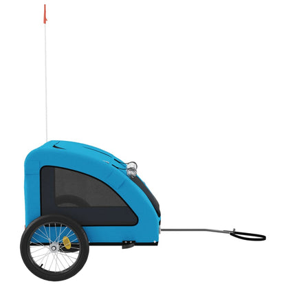 Remolque De Bicicleta Mascotas Hierro Tela Oxford Azul_5